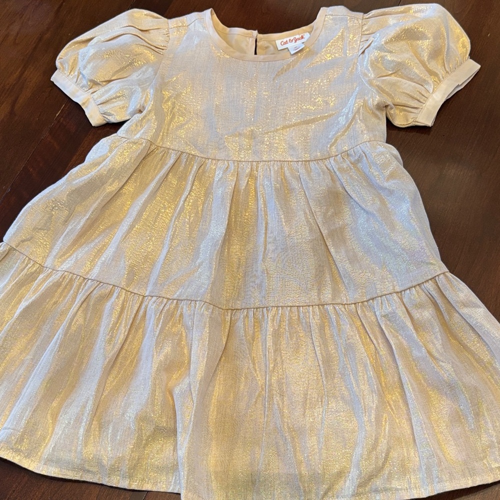 Cat & Jack Gold Shimmer Kids Formal Dress